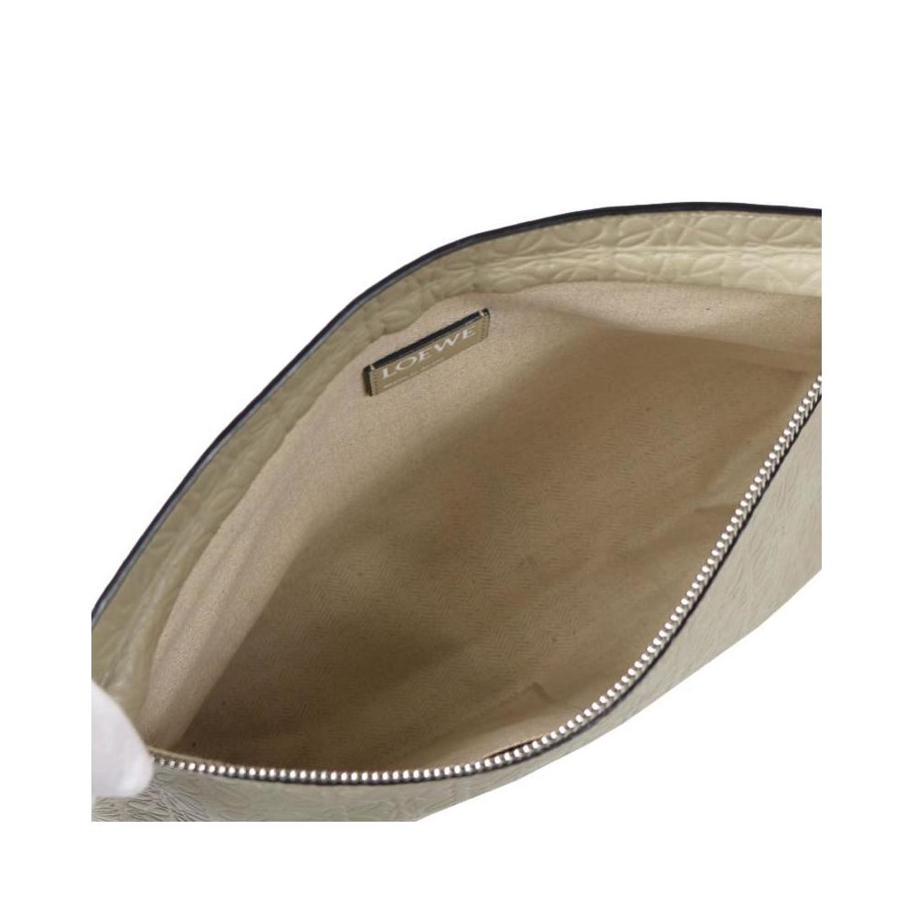 

Loewe Grayish Leather Clutch Bag, Grey