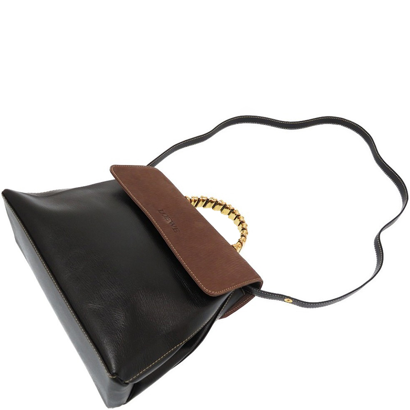 

Loewe Black/Brown Leather Top Handle Bag