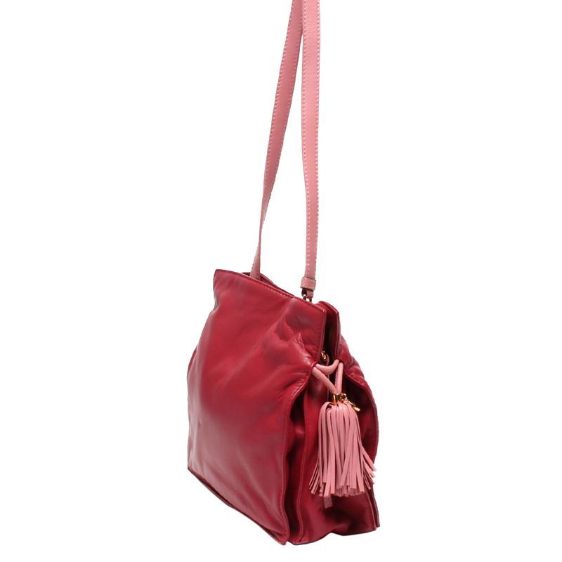 

Loewe Pink Leather Flamenco Shoulder Bag