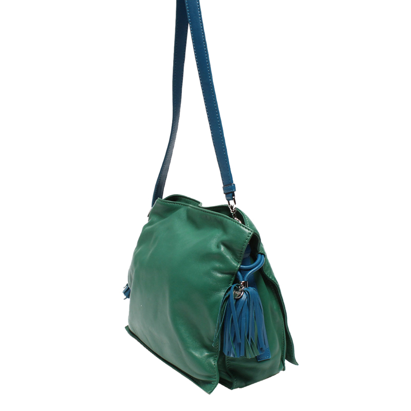 

Loewe Green/Blue Leather Flamenco Shoulder Bag