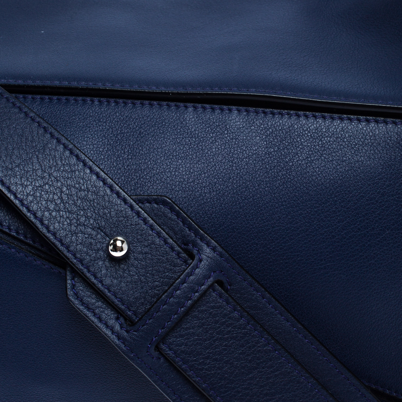 Loewe Blue Large Puzzle Bag Navy blue Leather Pony-style calfskin