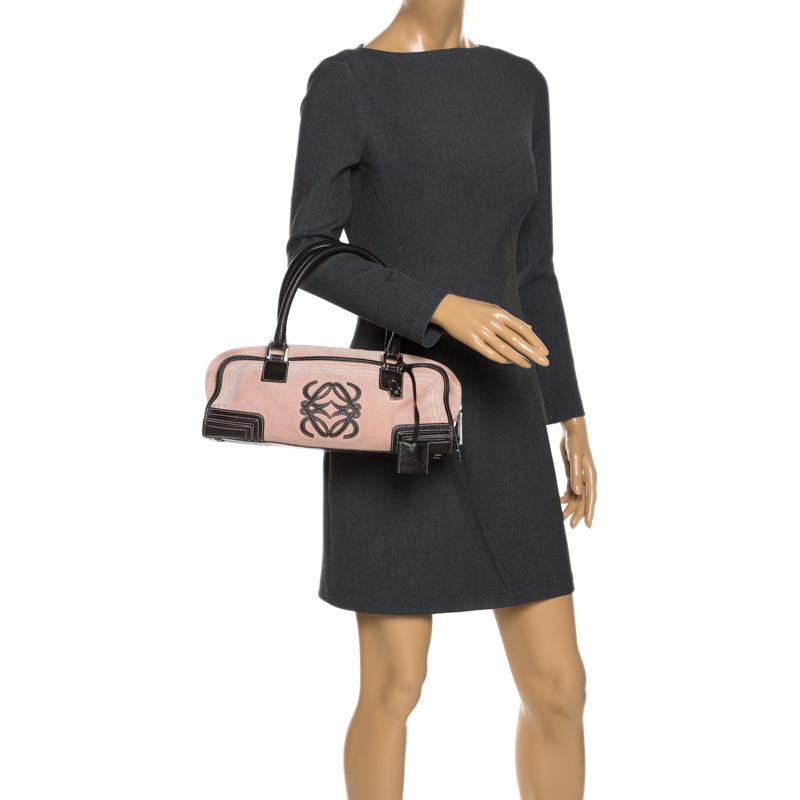 

Loewe Pink/Brown Leather Amazona Bag