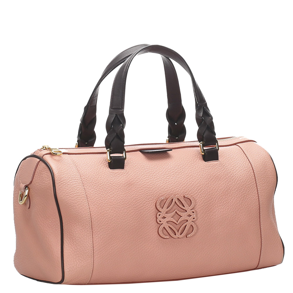 

Loewe Pink Leather Boston Bag