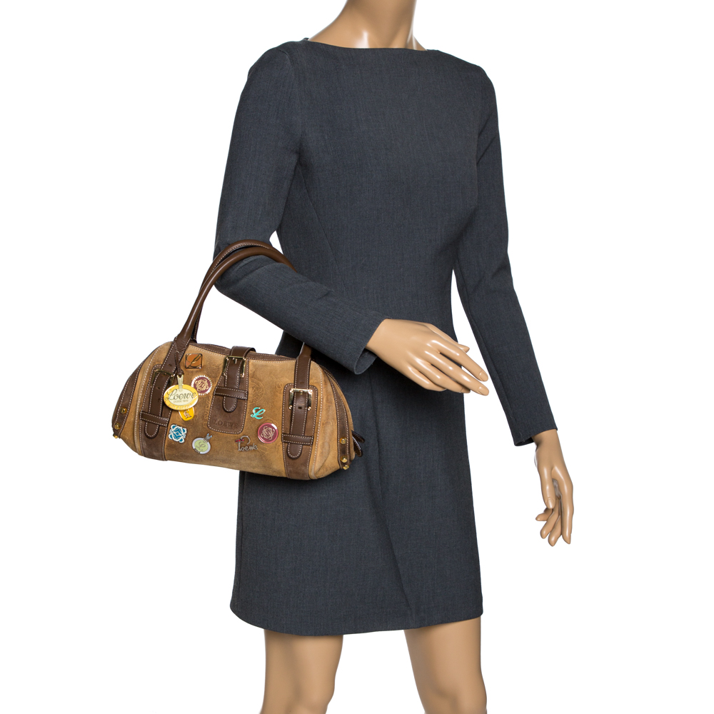 

Loewe Brown Badge Suede and Leather 160th Anniversary Satchel