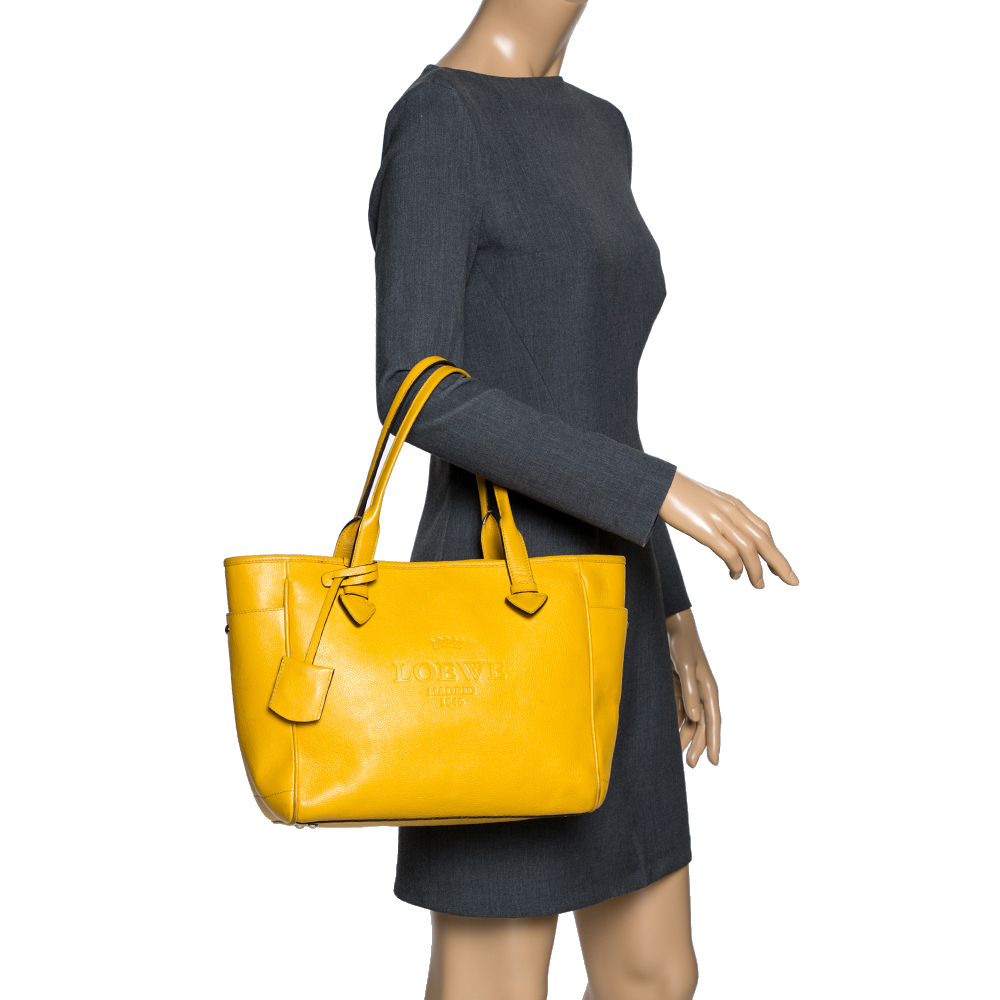 

Loewe Yellow Leather Shopper Tote