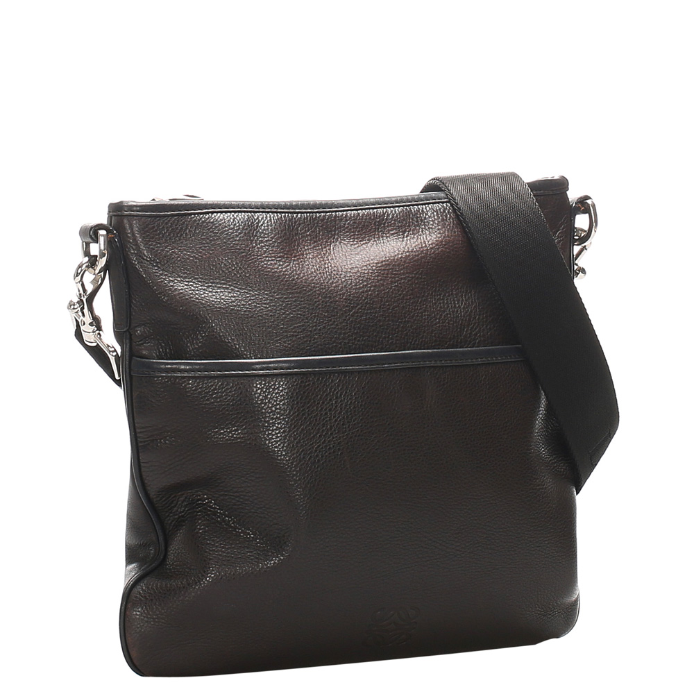 

Loewe Black Leather Messenger Bag