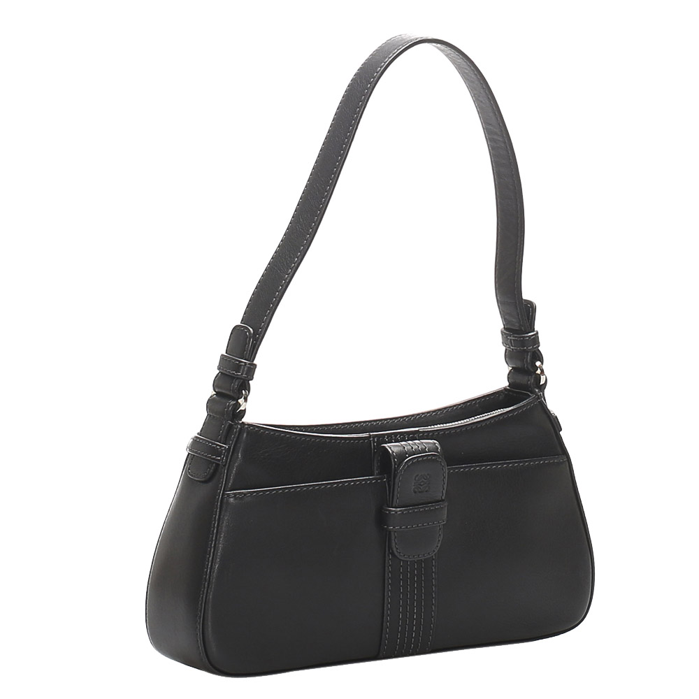 

Loewe Black Leather Anagram Shoulder Bag