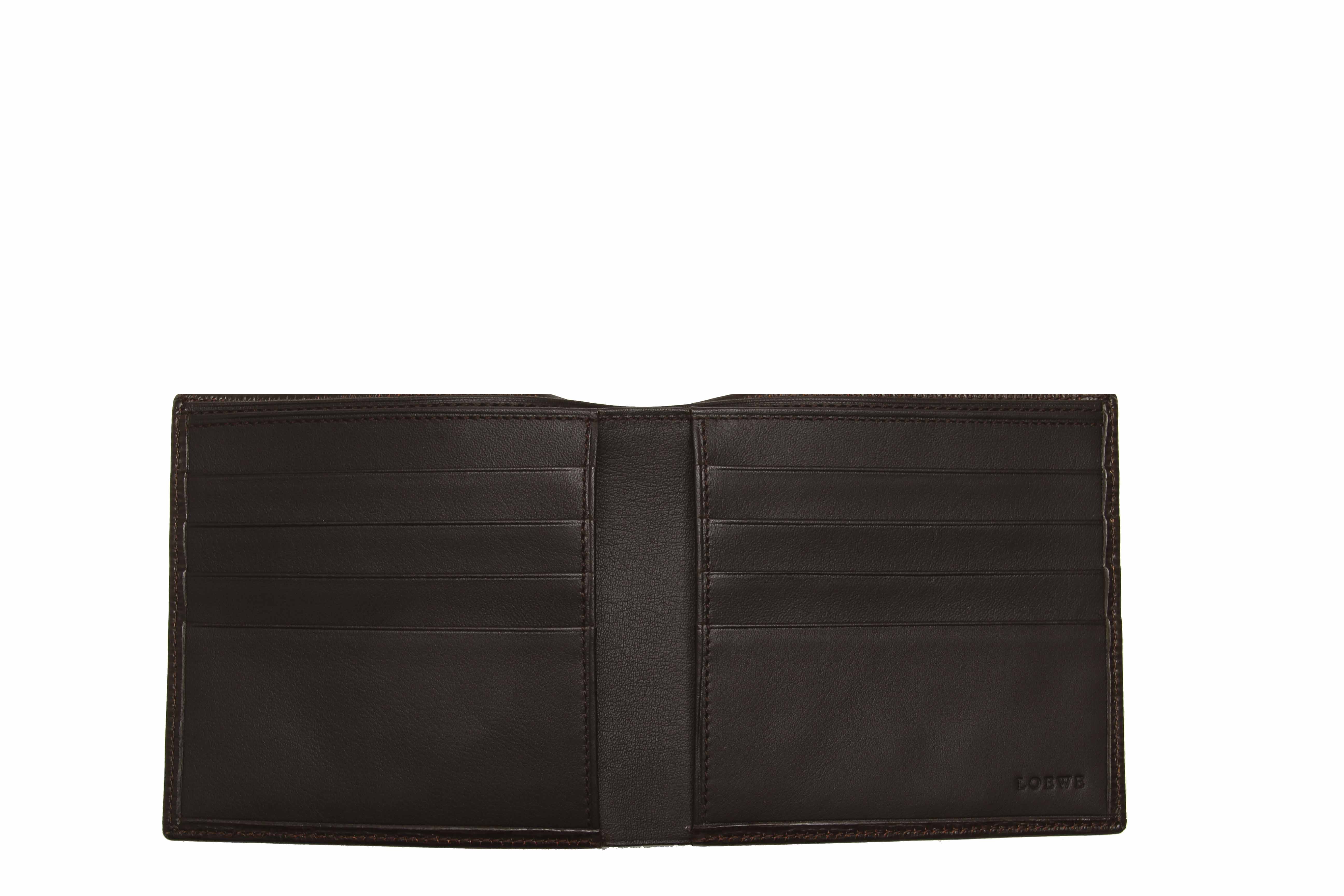 

Loewe Black Leather Anagram Bifold Small Wallet, Brown