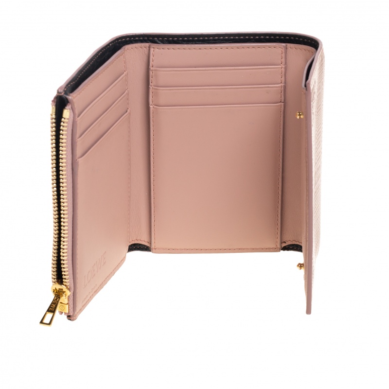 

Loewe Old Rose Leather Trifold Wallet, Pink