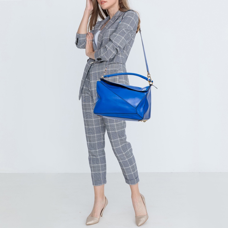 

Loewe Royal Blue Leather Large Puzzle Bag