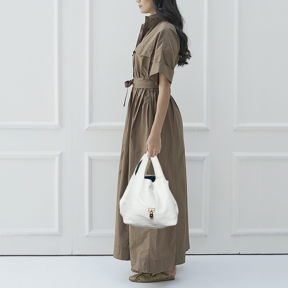 

Loewe White Leather Calle Hobo