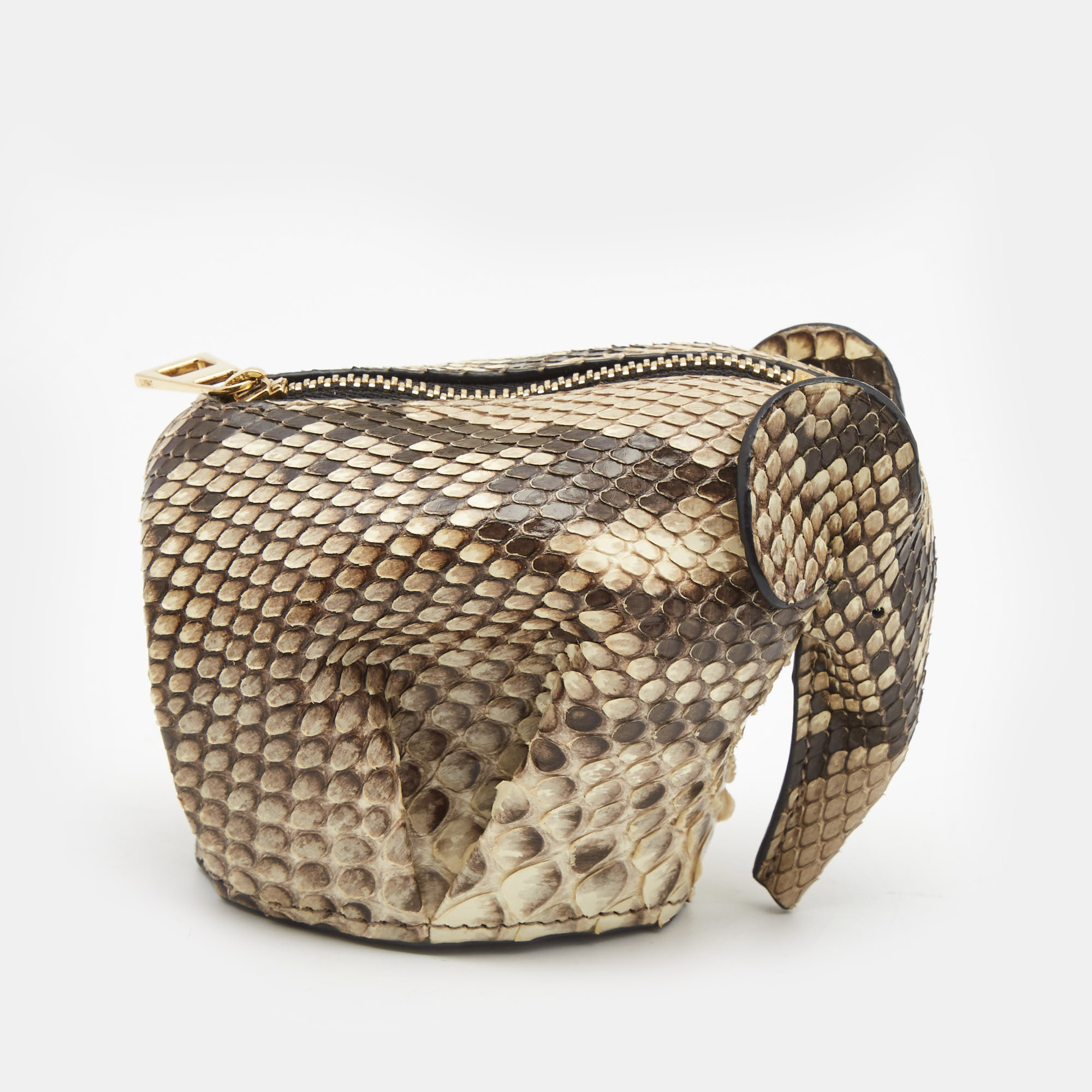 Pre Owned Loewe Beige Python Elephant Coin Purse 