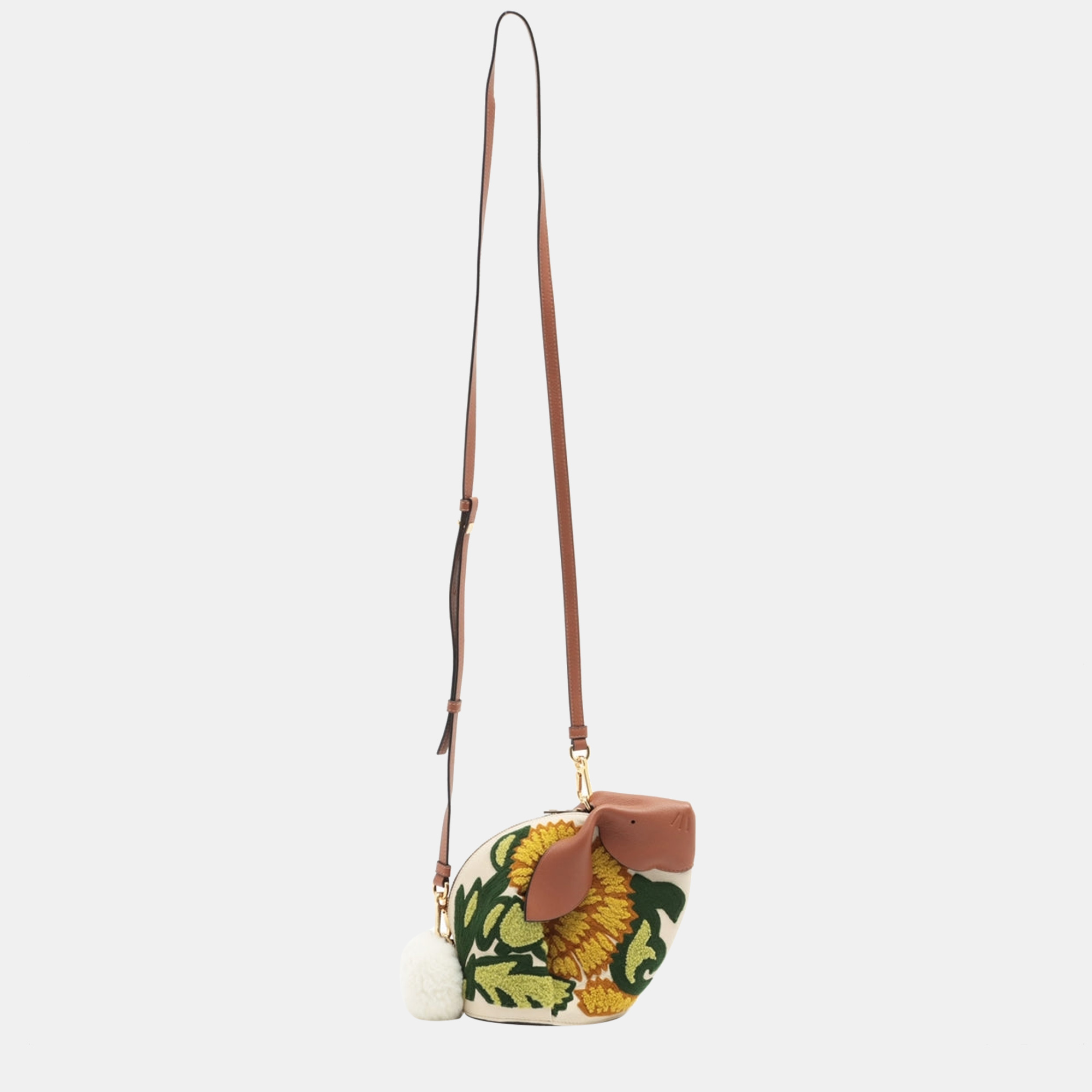 

Loewe Bunny mini Leather x embroidery Shoulder bag Brown