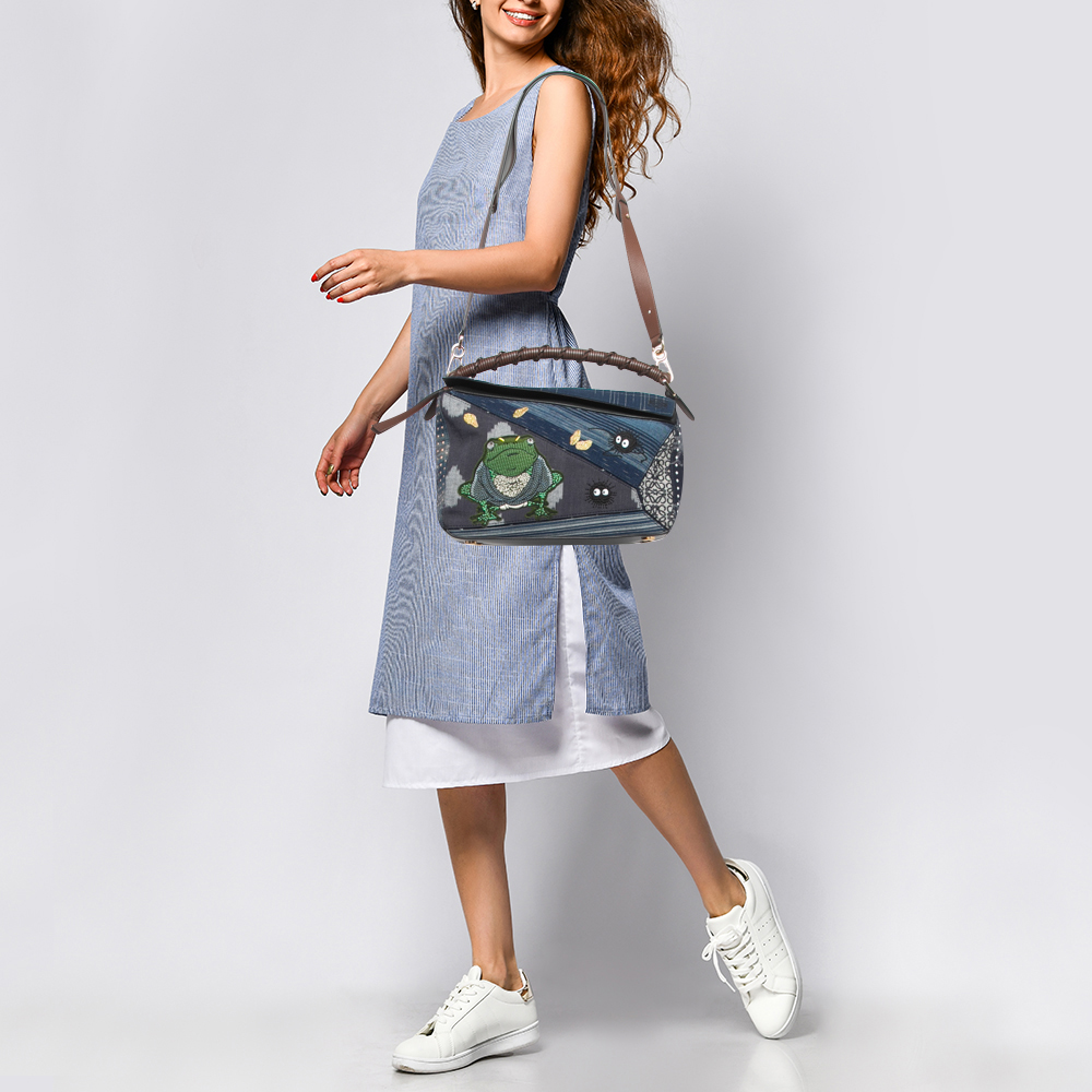 

Loewe x Spirited Away Multicolor Denim And Leather Medium Puzzle Shoulder Bag