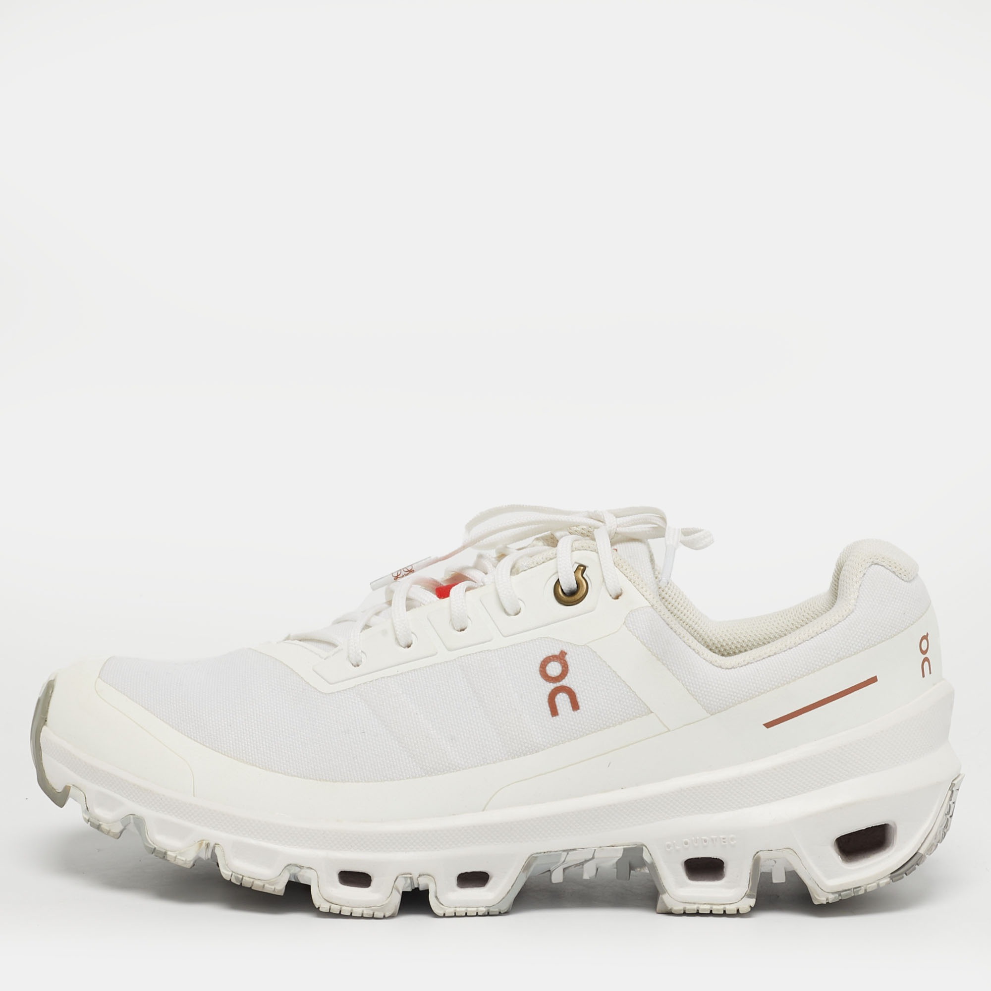 Pre-owned Loewe X On Cloudventure Size 37.5 White Canvas Lace Up Sneakers