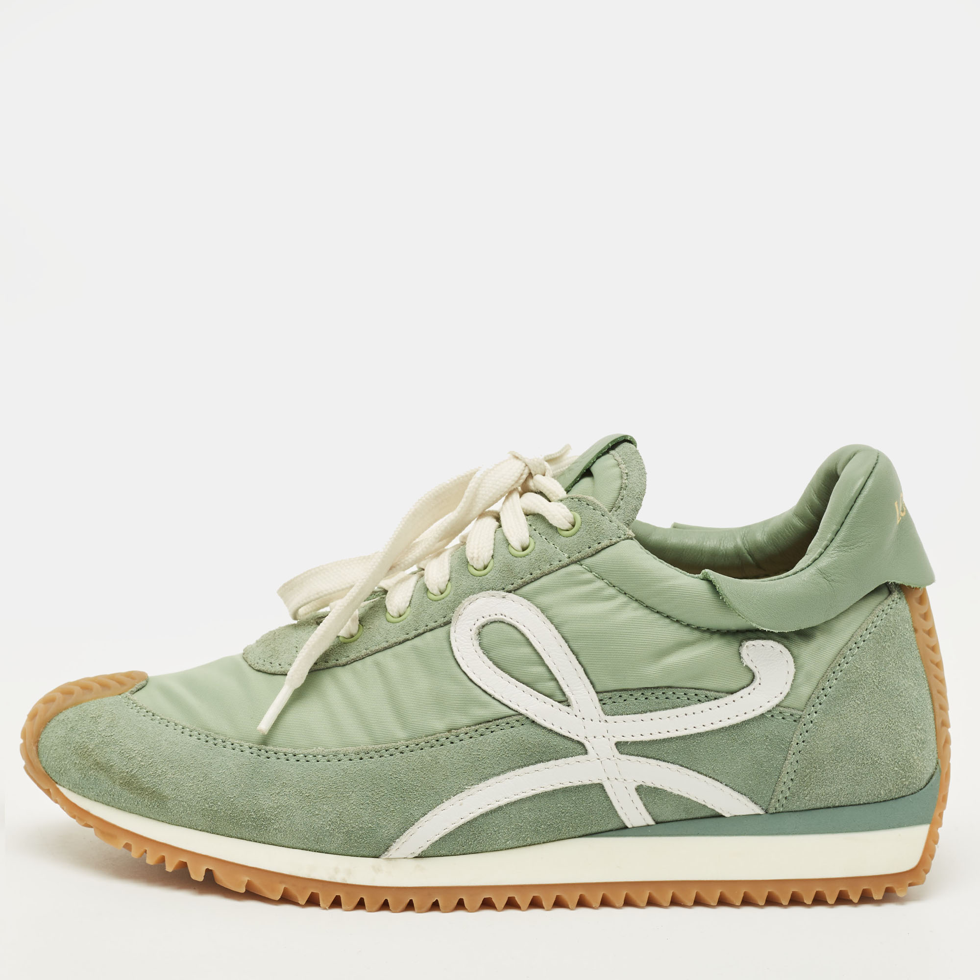 

Loewe Flow Runner Size  Green Leather and Suede Lace Up Sneakers