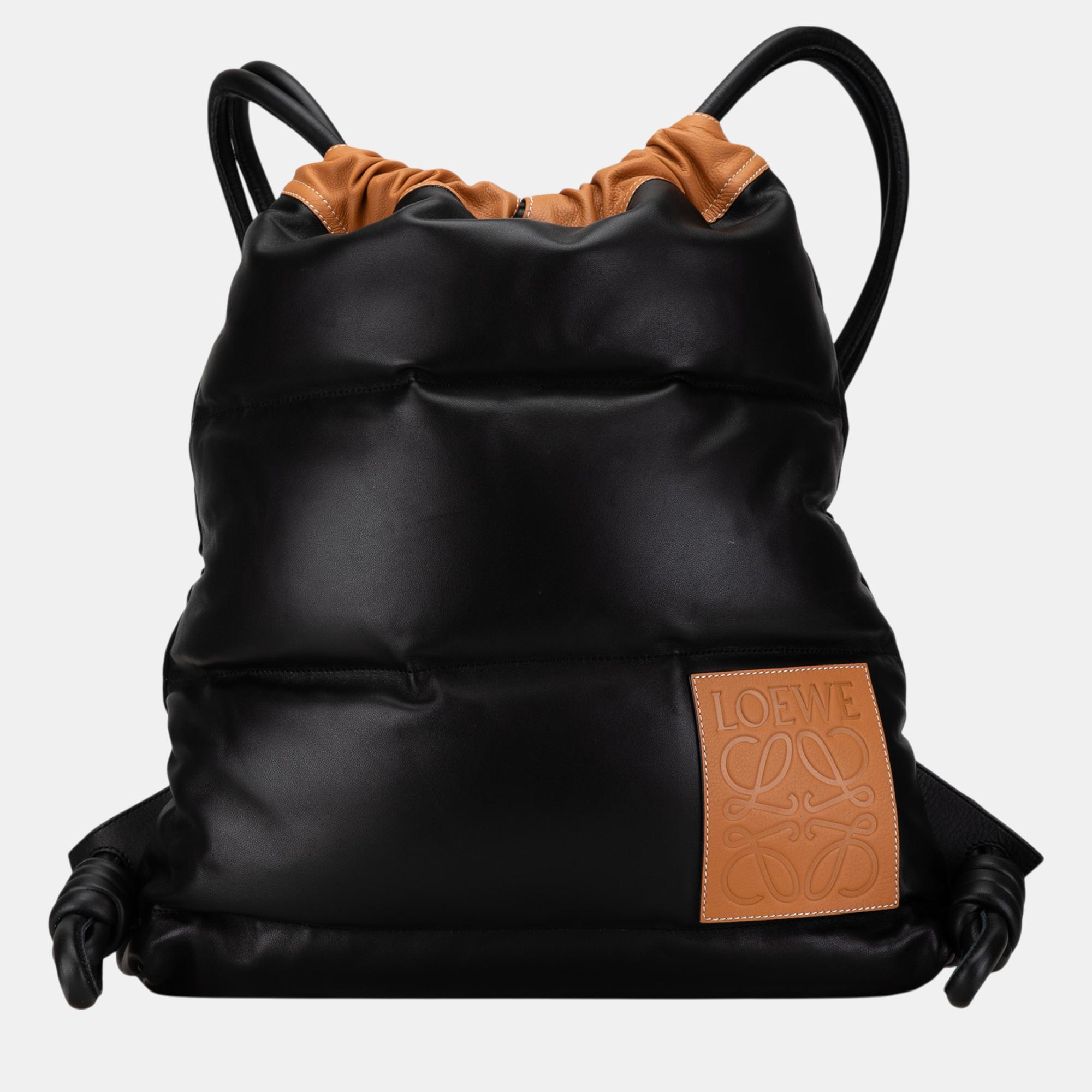 

Loewe Black/Brown Nappa Yago Puffy Backpack