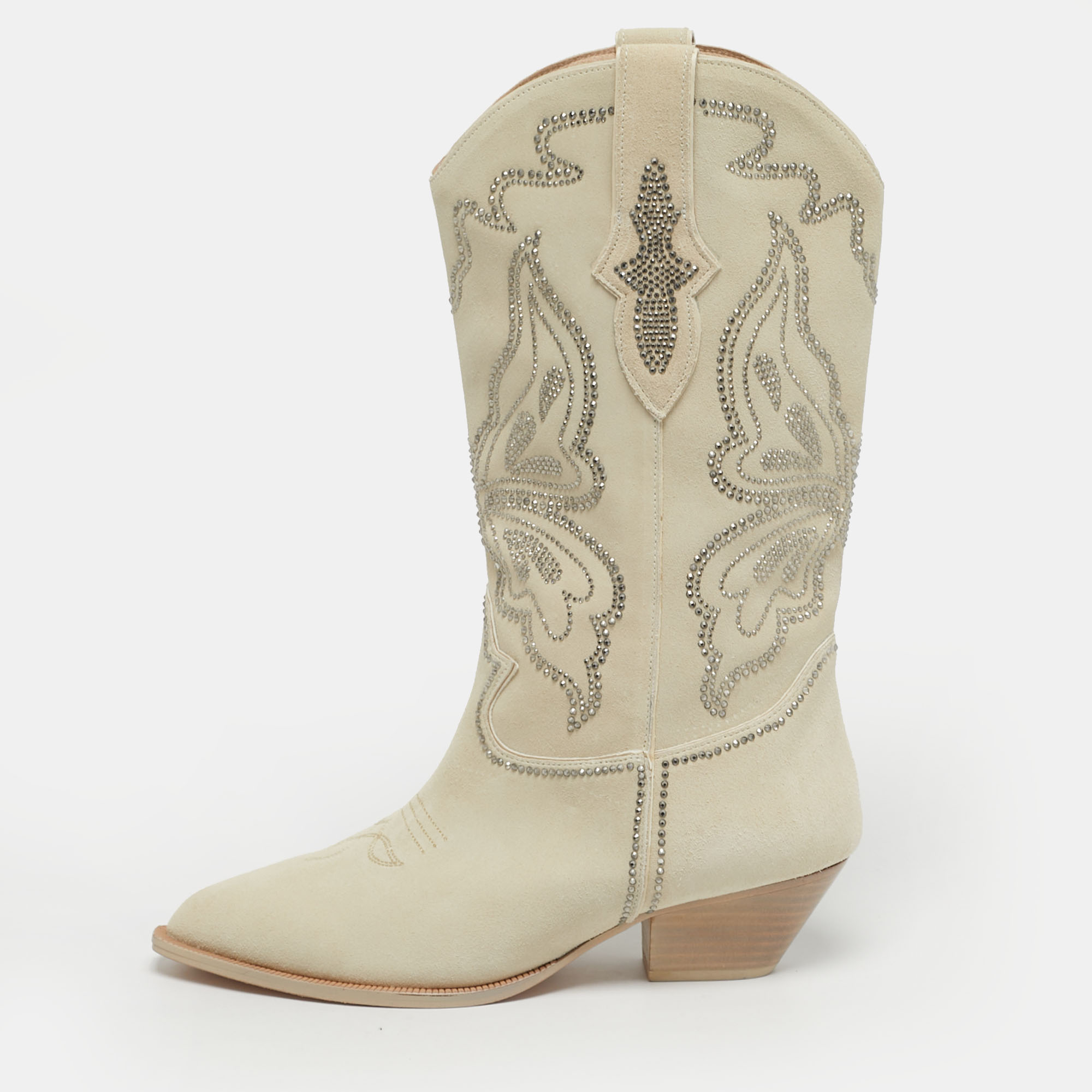 

Lola Cruz Size  Grey Suede Cowboy Boots