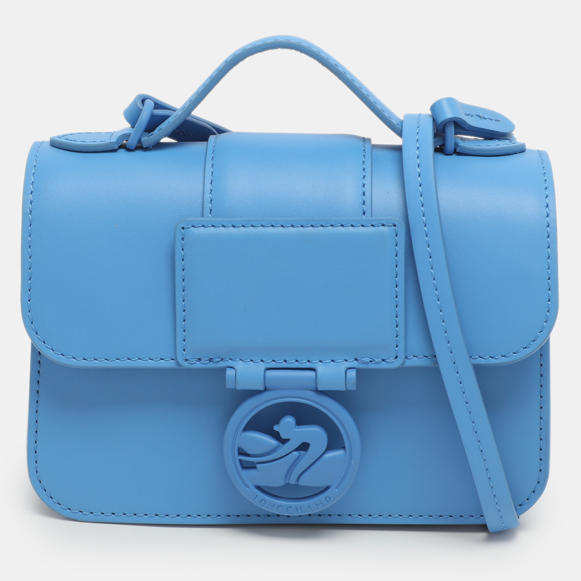 

Longchamp Box Trot Blue Leather Shoulder Bag