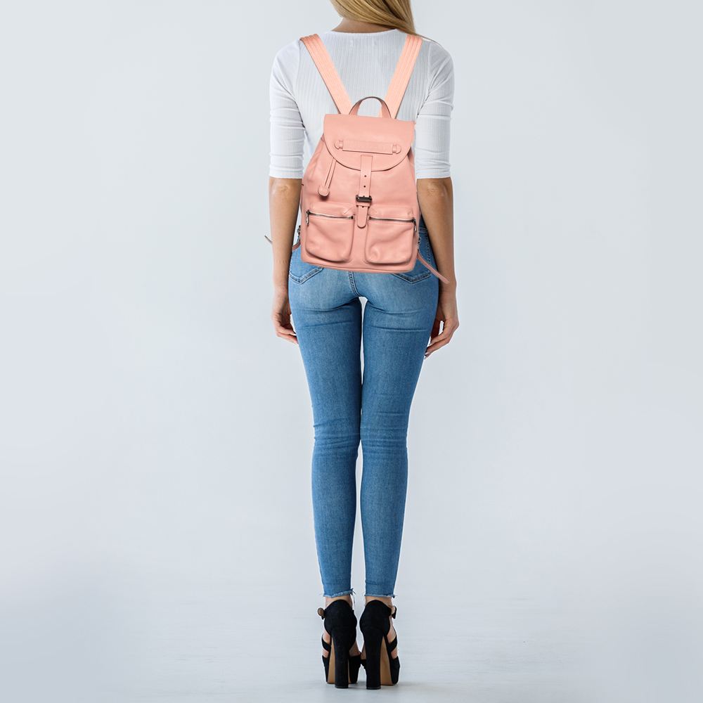 

Longchamp Pink Leather Small 3D Backpack