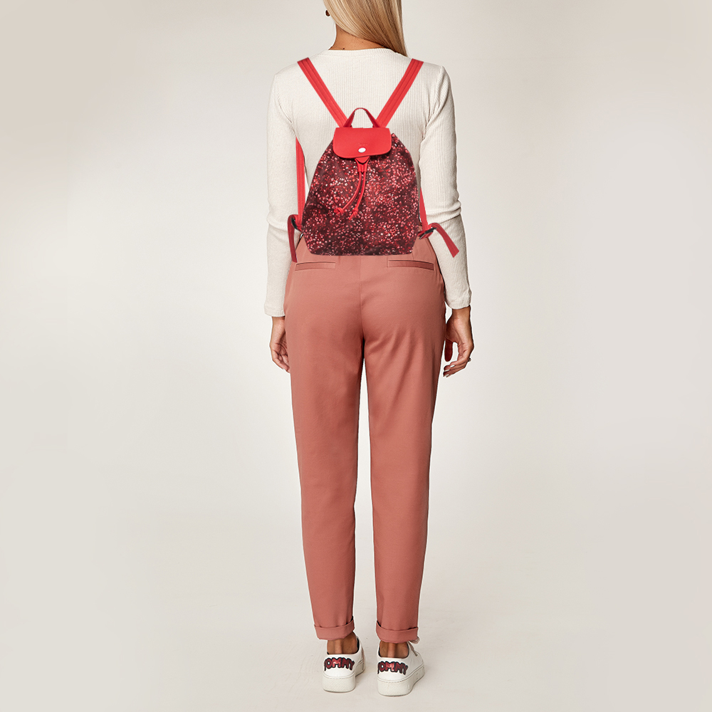 

Longchamp Red Canvas Le Pliage Backpack