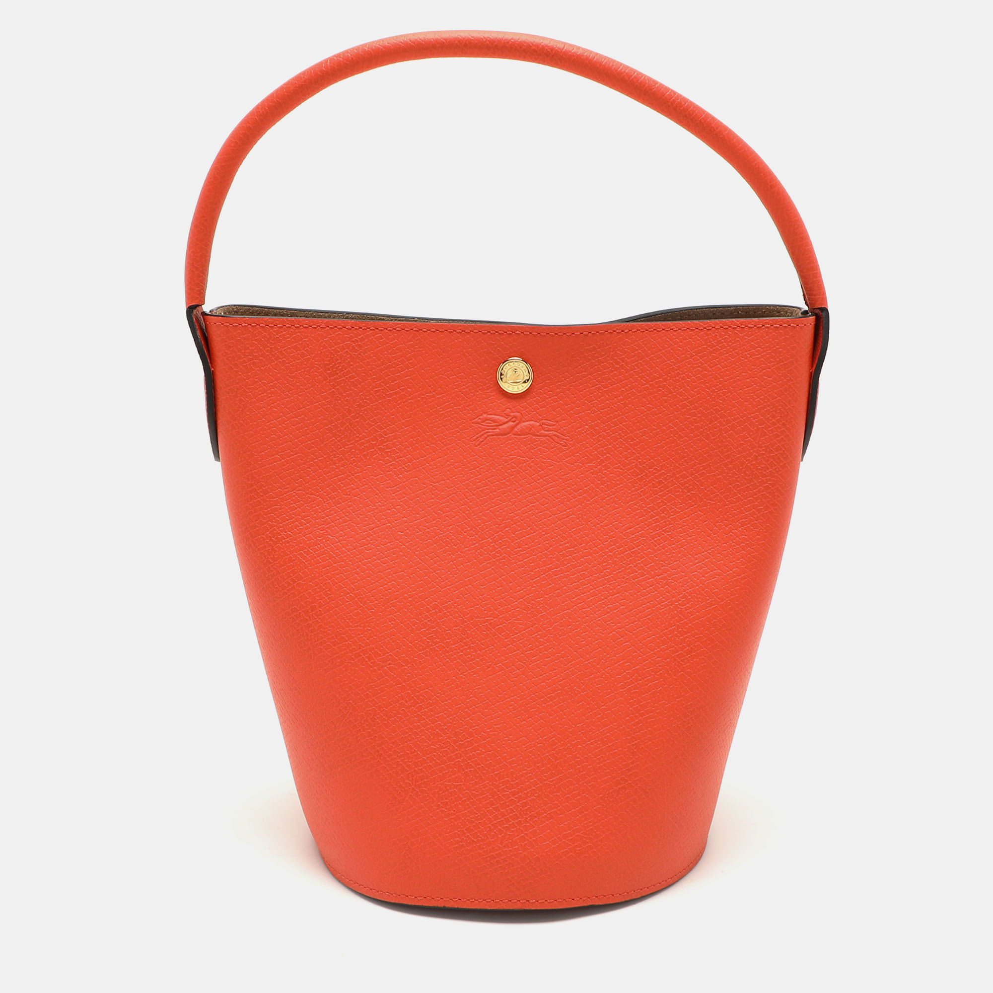 

Longchamp Orange Épure Leather Bucket Bag