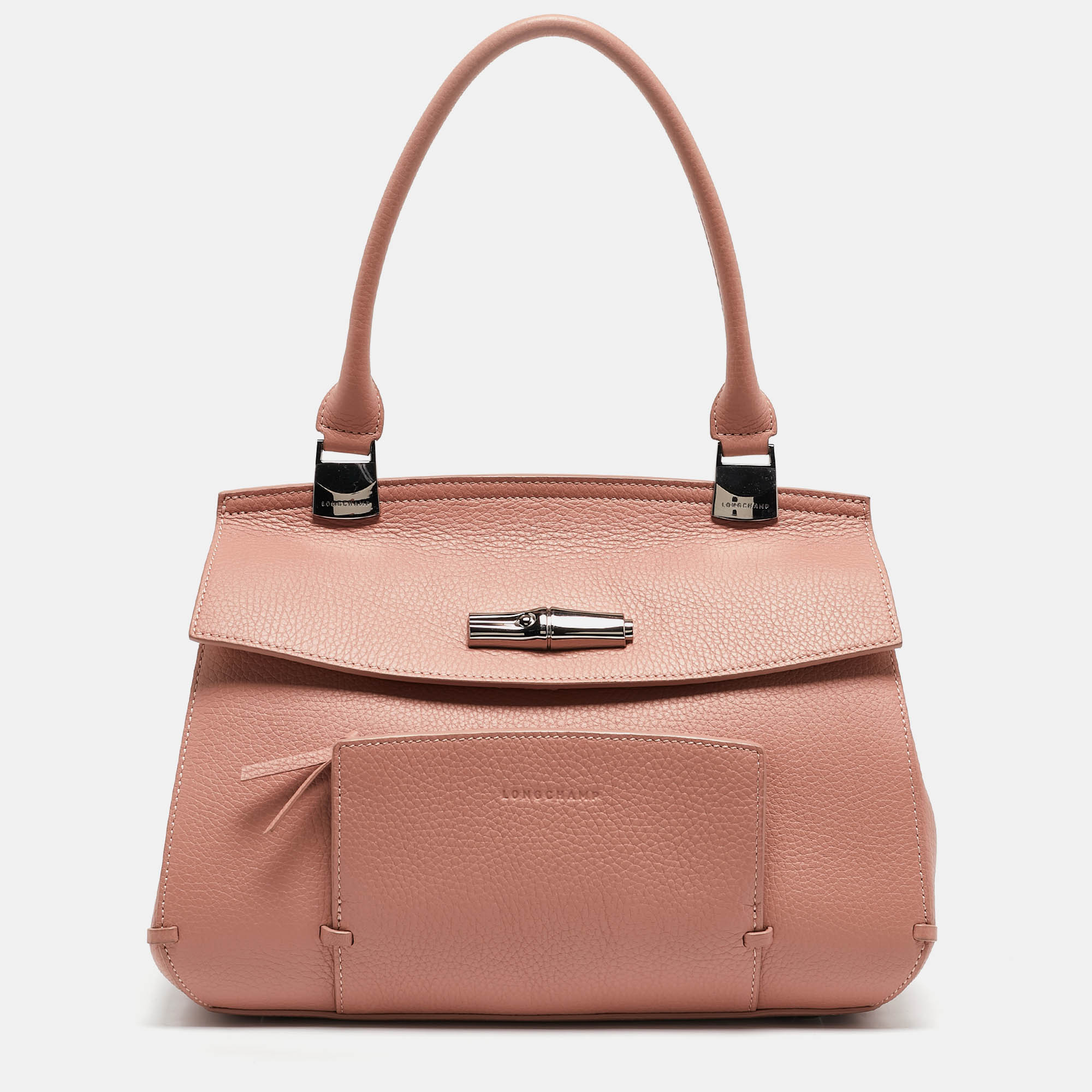 

Longchamp Pink Leather Madeleine Top Handle Bag