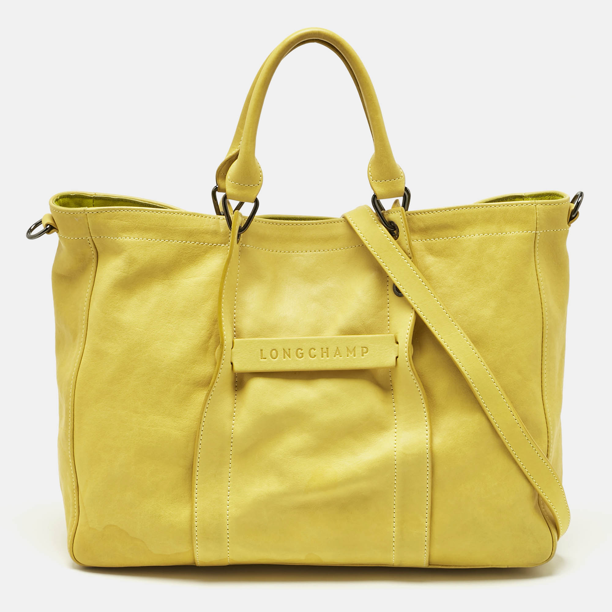 

Longchamp Yellow Leather  3D Tote