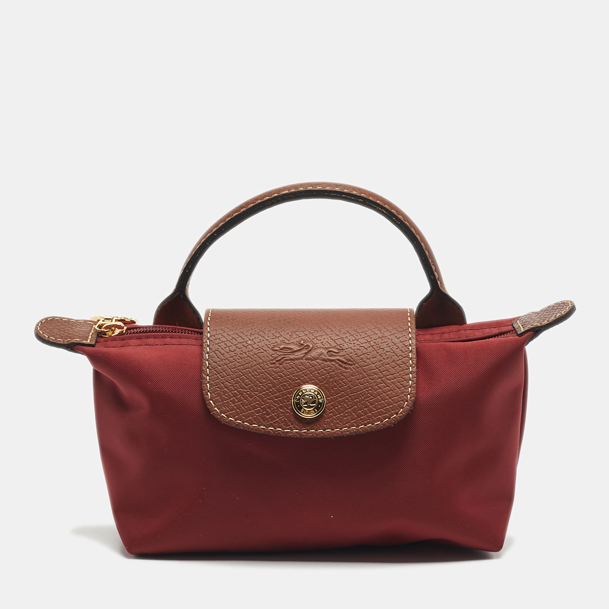 

Longchamp Red Nylon Le Pliage Handle Pouch