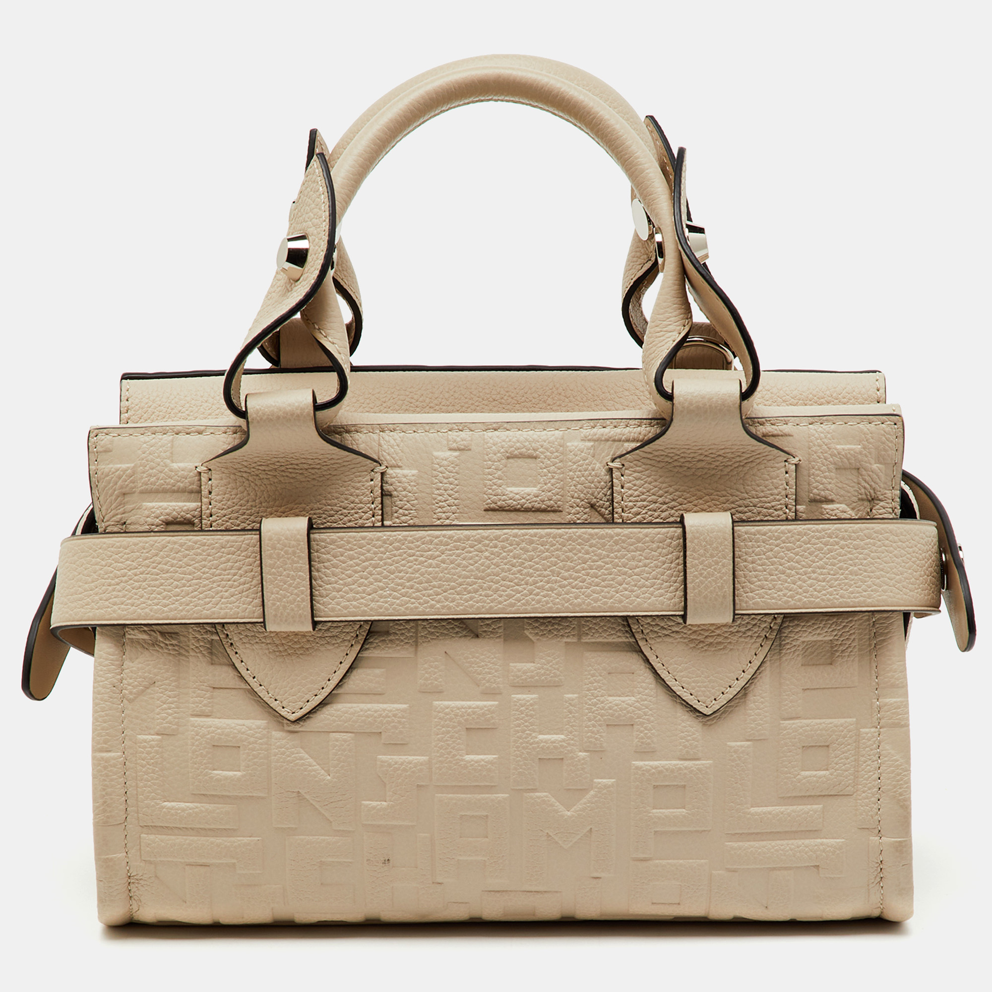 

Longchamp Beige Embossed Leather Small La Voyageuse Tote