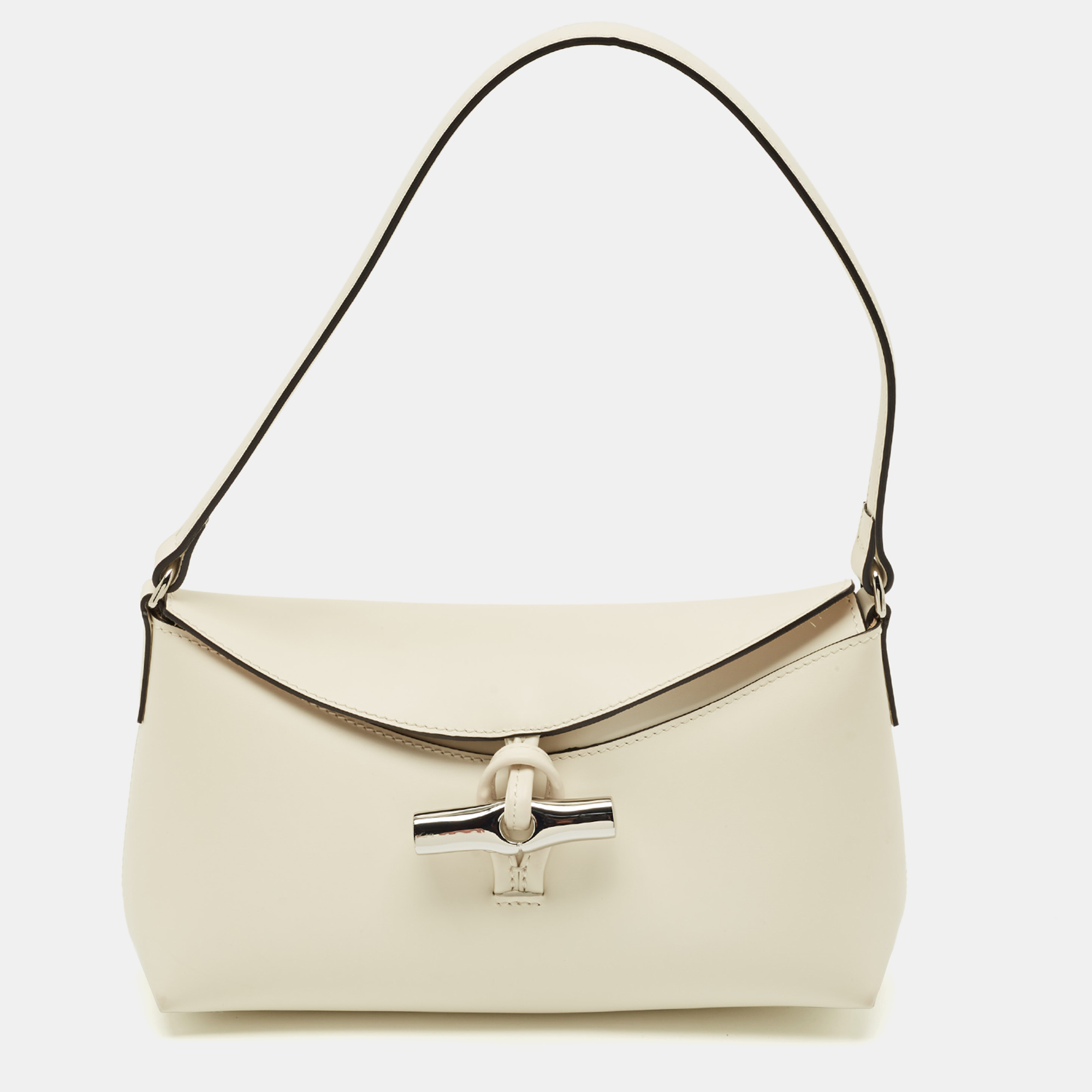 

Longchamp Off White Leather Le Roseau Shoulder Bag