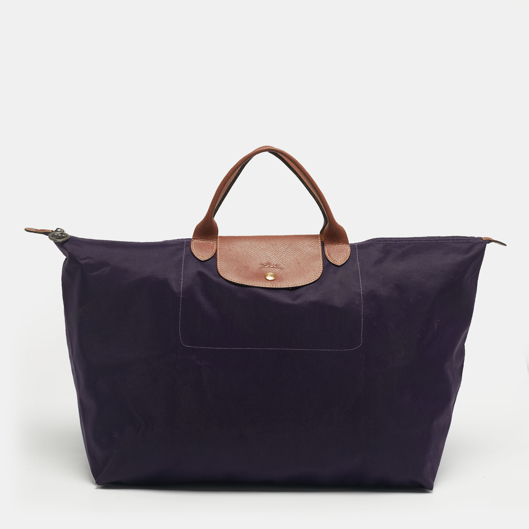 

Longchamp Dark Purple Nylon  Le Pliage Tote
