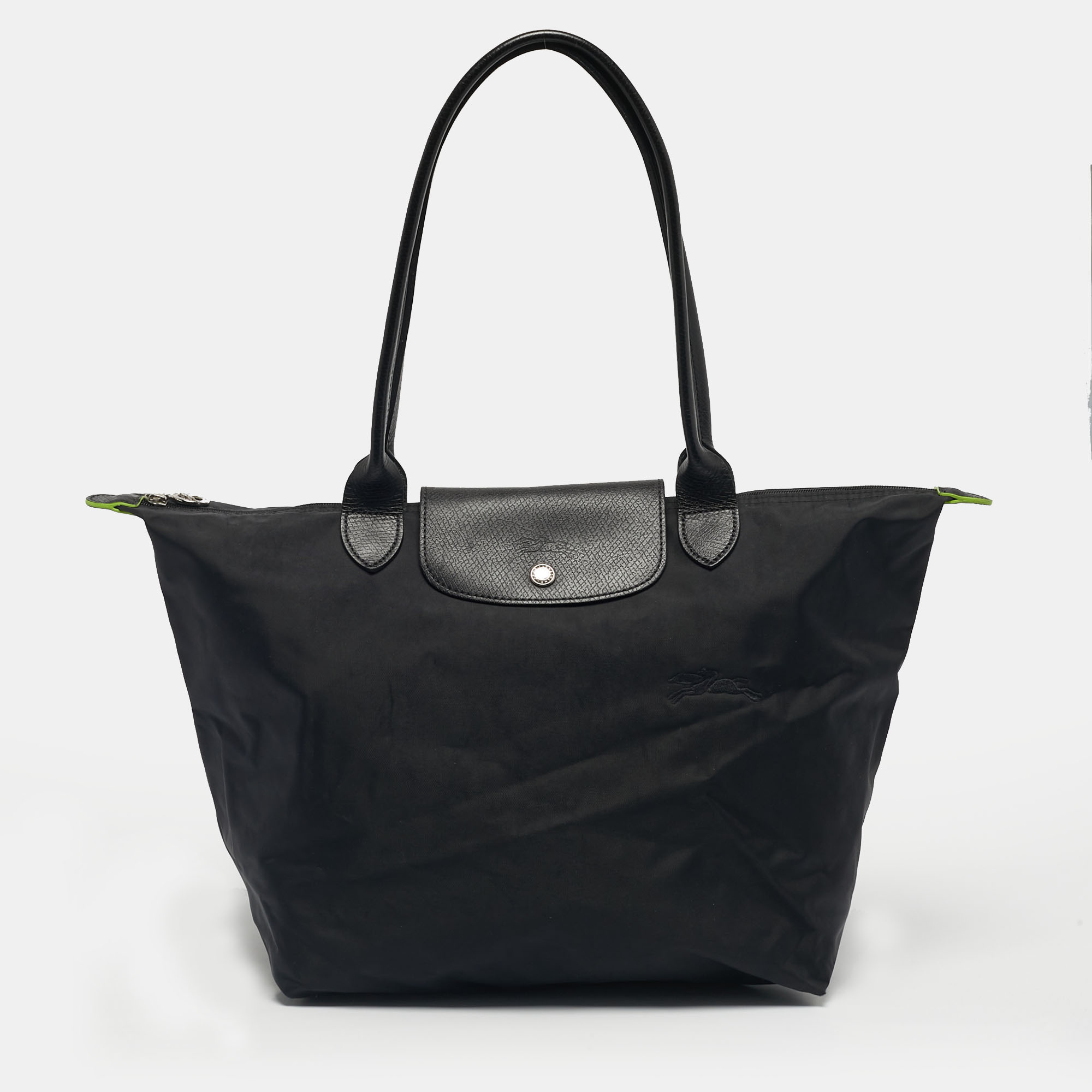 Pre-owned Longchamp Black Nylon Large Le Pliage Tote