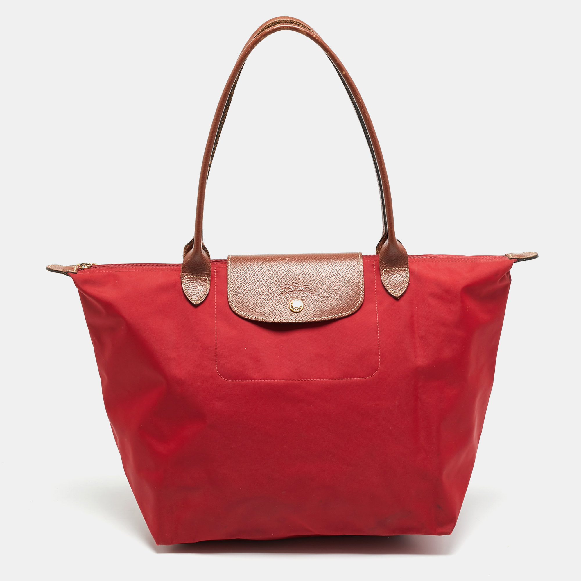 

Longchamp Le Pliage  Red Nylon Tote