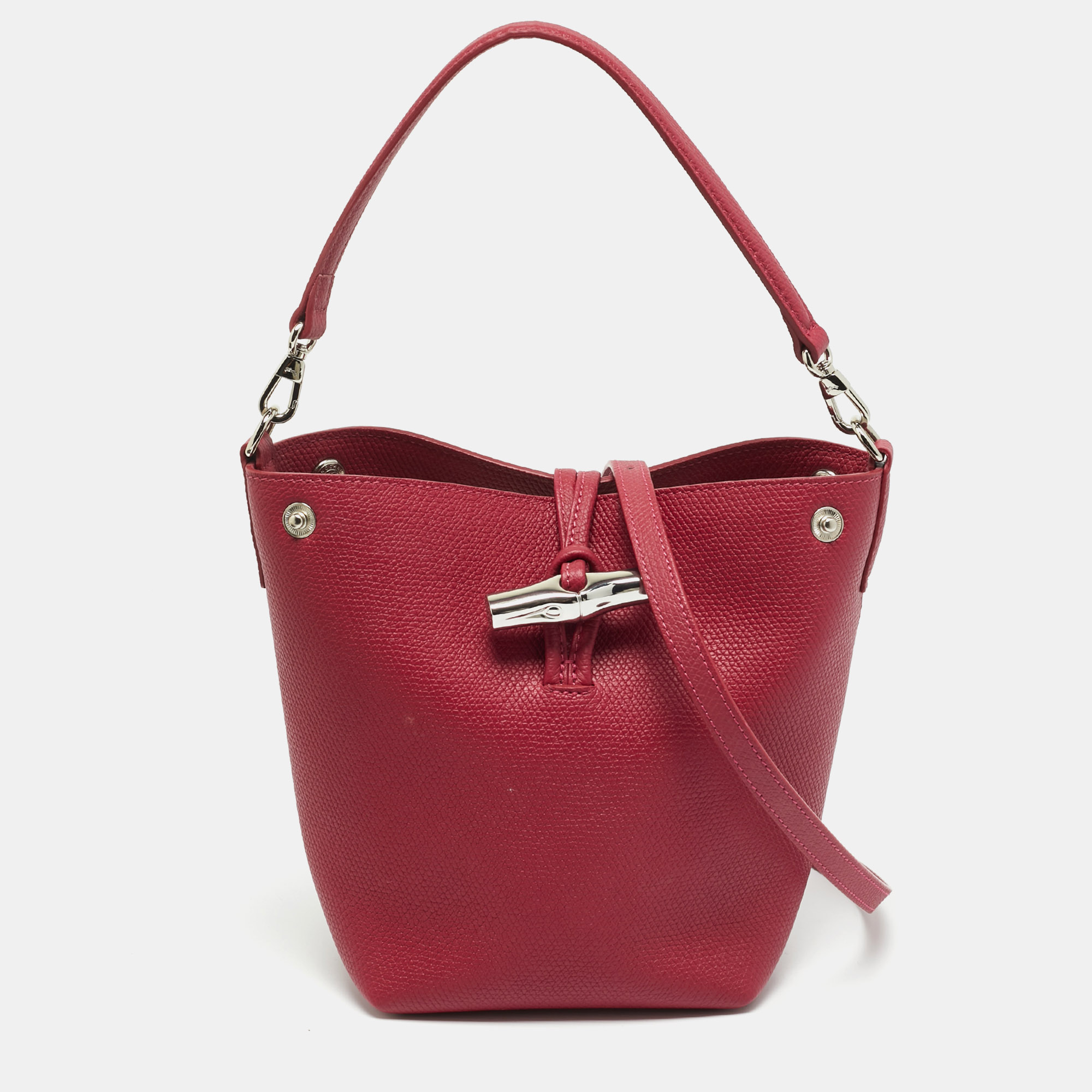 

Longchamp Le Roseau Red Leather Hobo