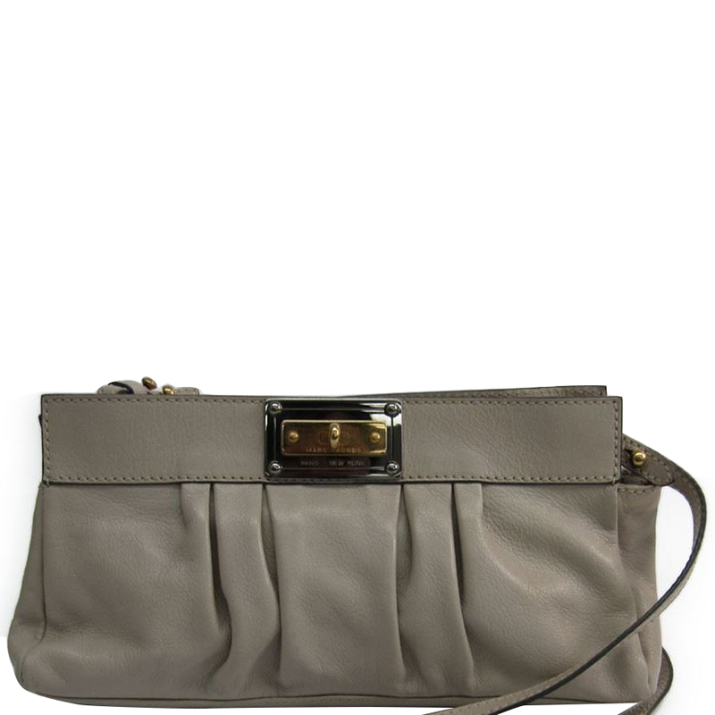 Pre Owned Marc Jacobs Light Beige Leather Shoulder Bag