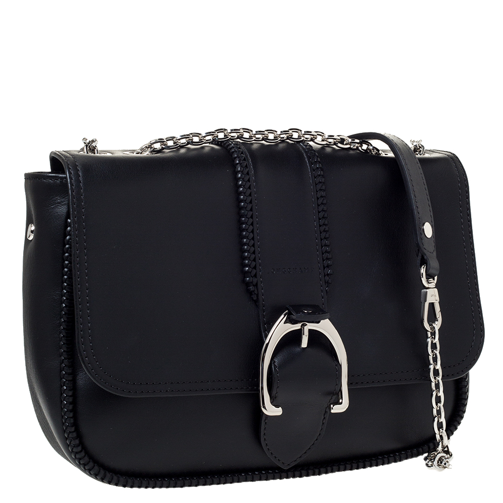 Longchamp Black Leather Amazone Shoulder Bag Longchamp | TLC