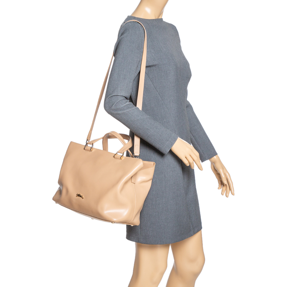 

Longchamp Beige Leather Totem Tote