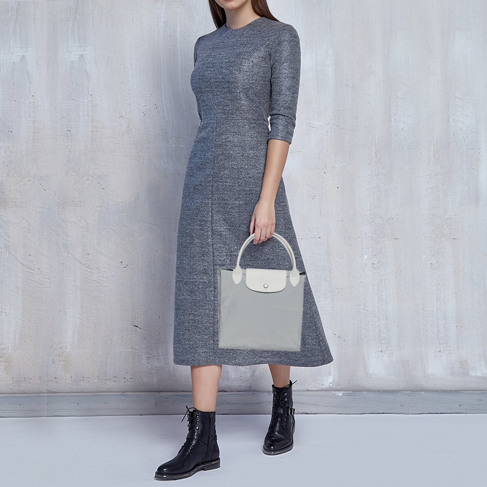 

Longchamp Grey Nylon and Leather Small X Nendo Circular Bag