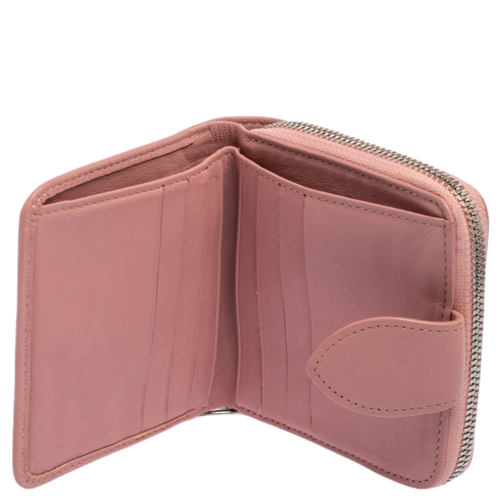 

Longchamp Pink Leather Le Pliage Compact Wallet