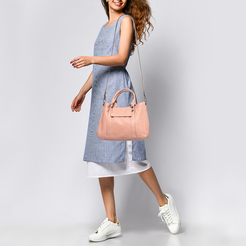 

Longchamp Pink Leather Small 3D Sangle Tote