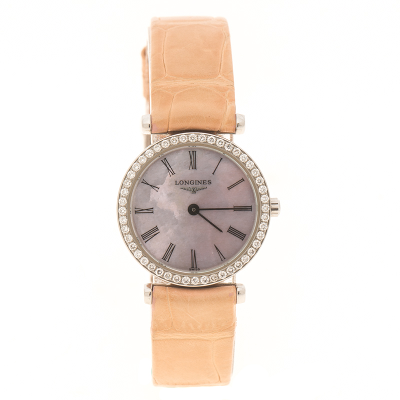Longines Purple Mother of Pearl Stainless Steel Diamond La Grande Classique De Longines Women's Wristwatch 24 mm