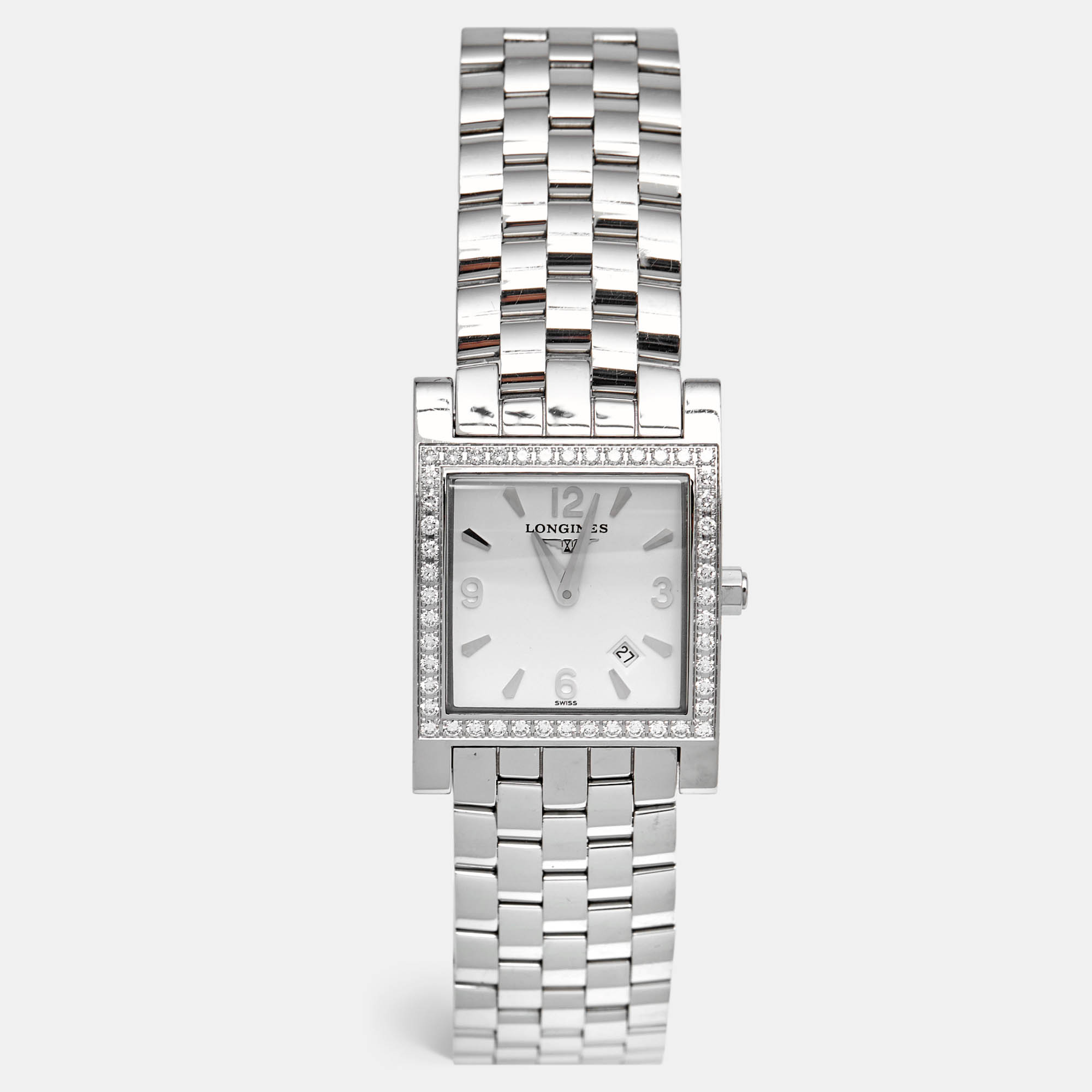 

Longines White Stainless Steel Diamond DolceVita L5.503.0 Women's Wristwatch, Silver