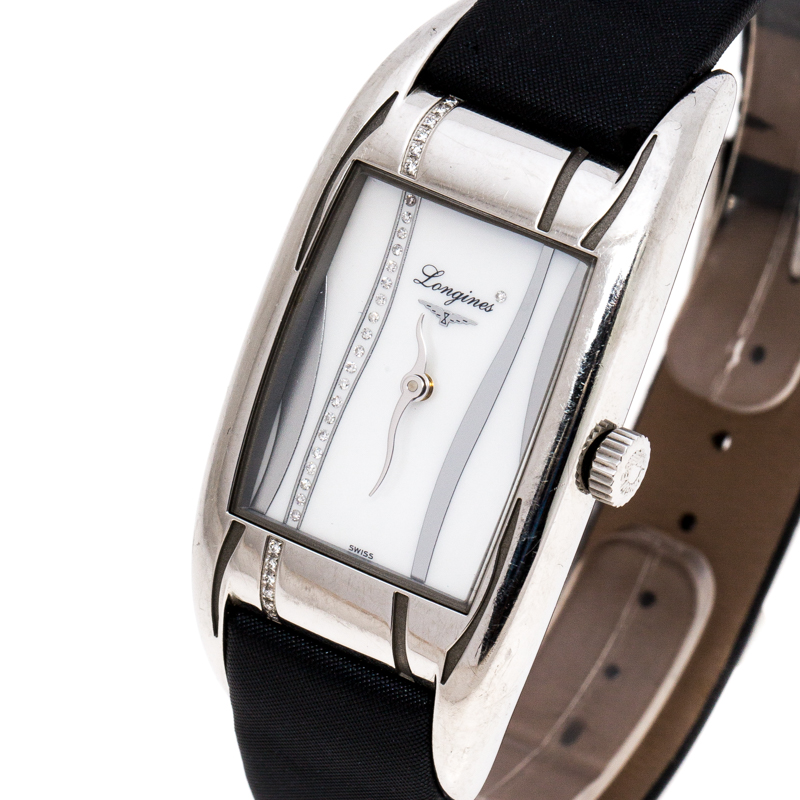 

Longines Mother of Pearl Stainless Steel Diamonds BelleArti L2.504.0 Women's Wristwatch, Black