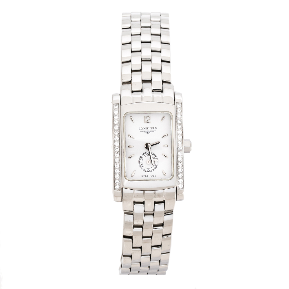 Longines White Stainless Steel Diamond Dolce Vita L5.155.0 Women's Wristwatch 19.80 mm