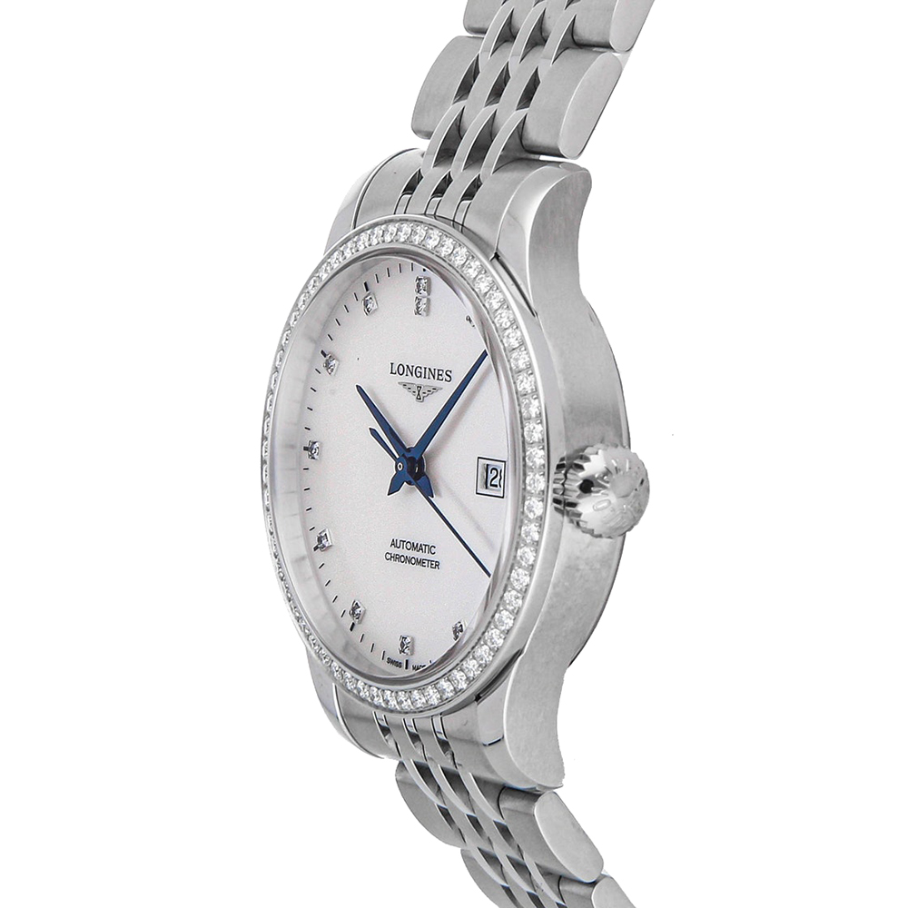 

Longines MOP Diamonds Stainless Steel Record Collection L2.321.0.87.6 Women's Wristwatch, White
