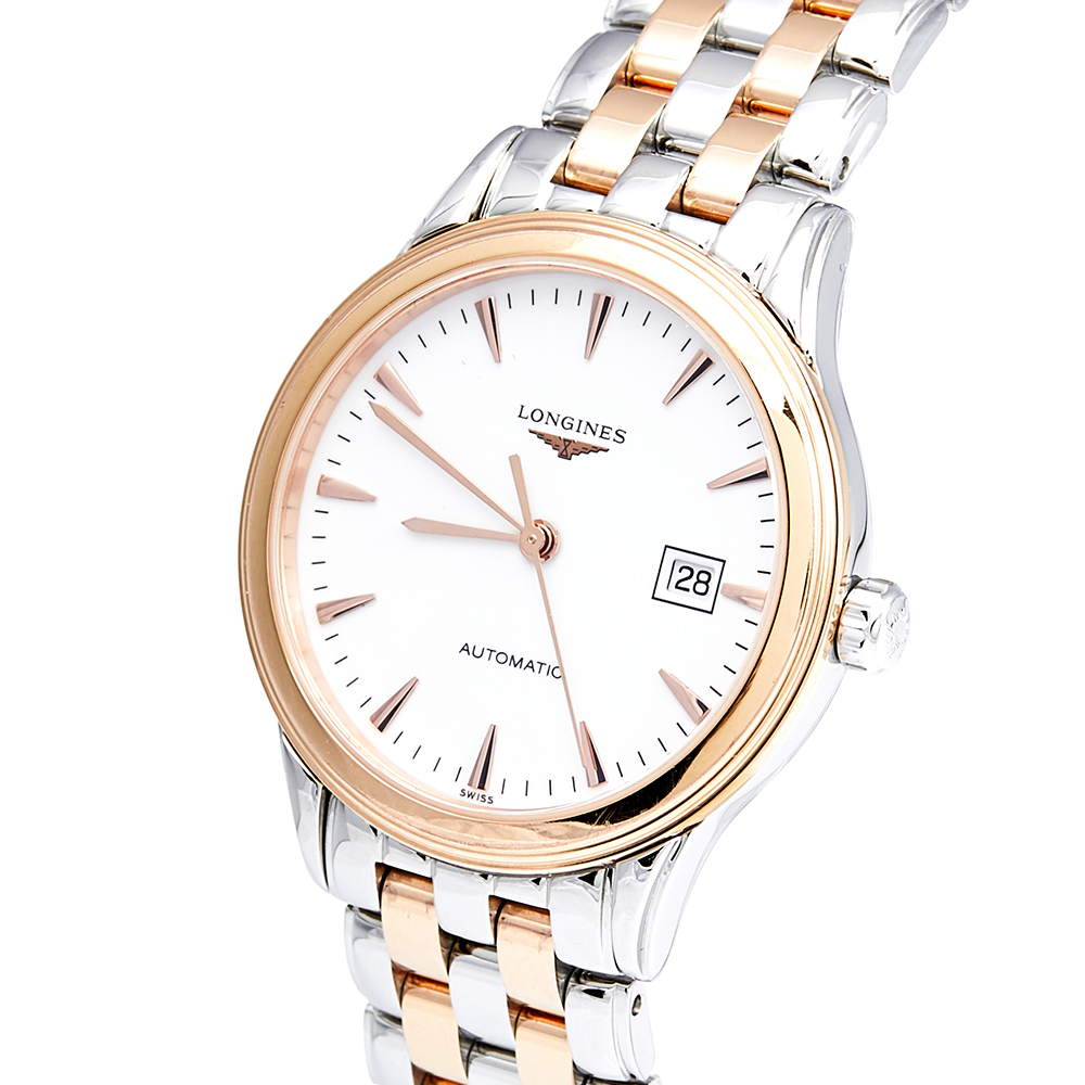 

Longines White Two Tone Stainless Steel Flagship L4.374.3.92.7 Women's Wristwatch