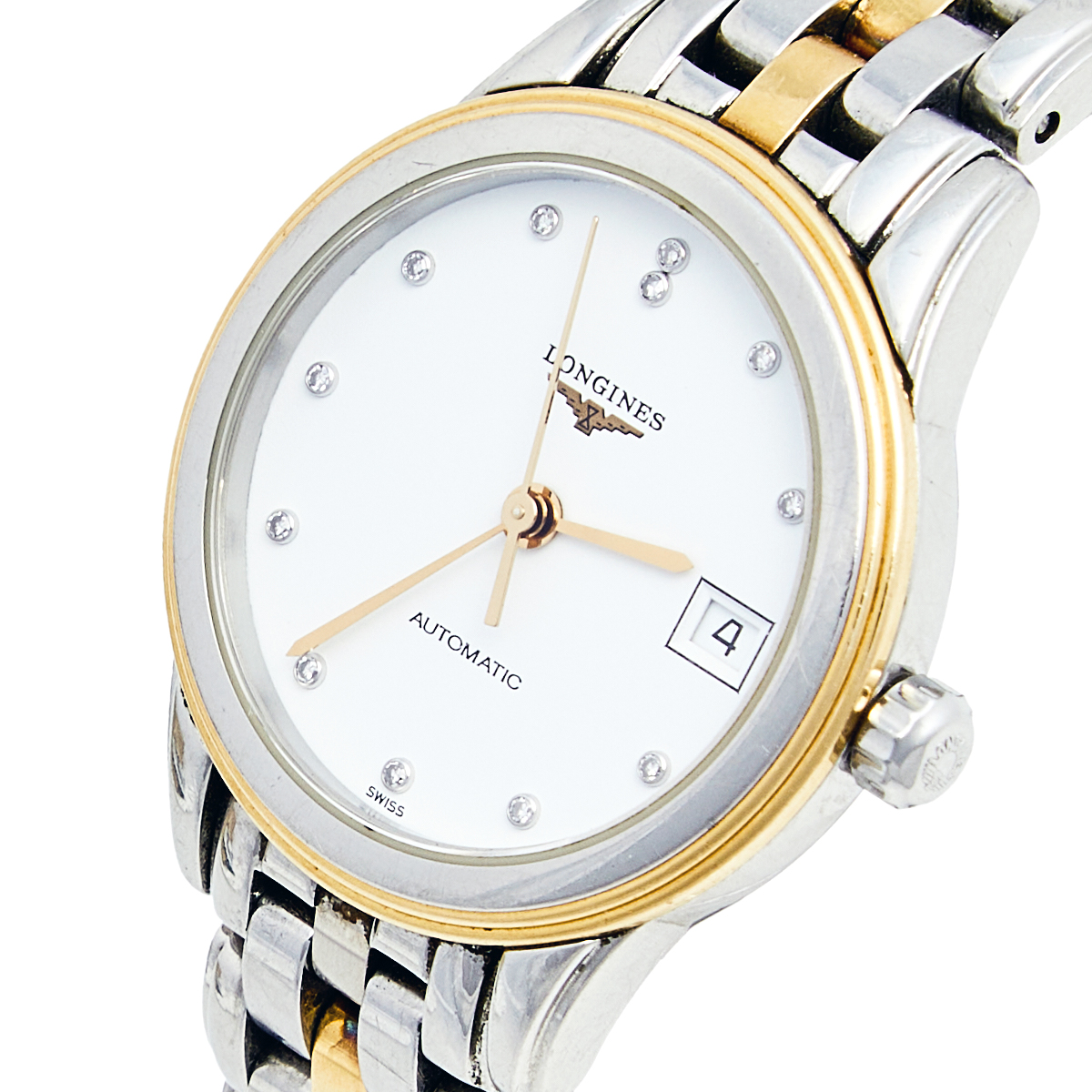 

Longines White Two Tone Stainless Steel Flagship L4.274.3.27.7 Women's Wristwatch