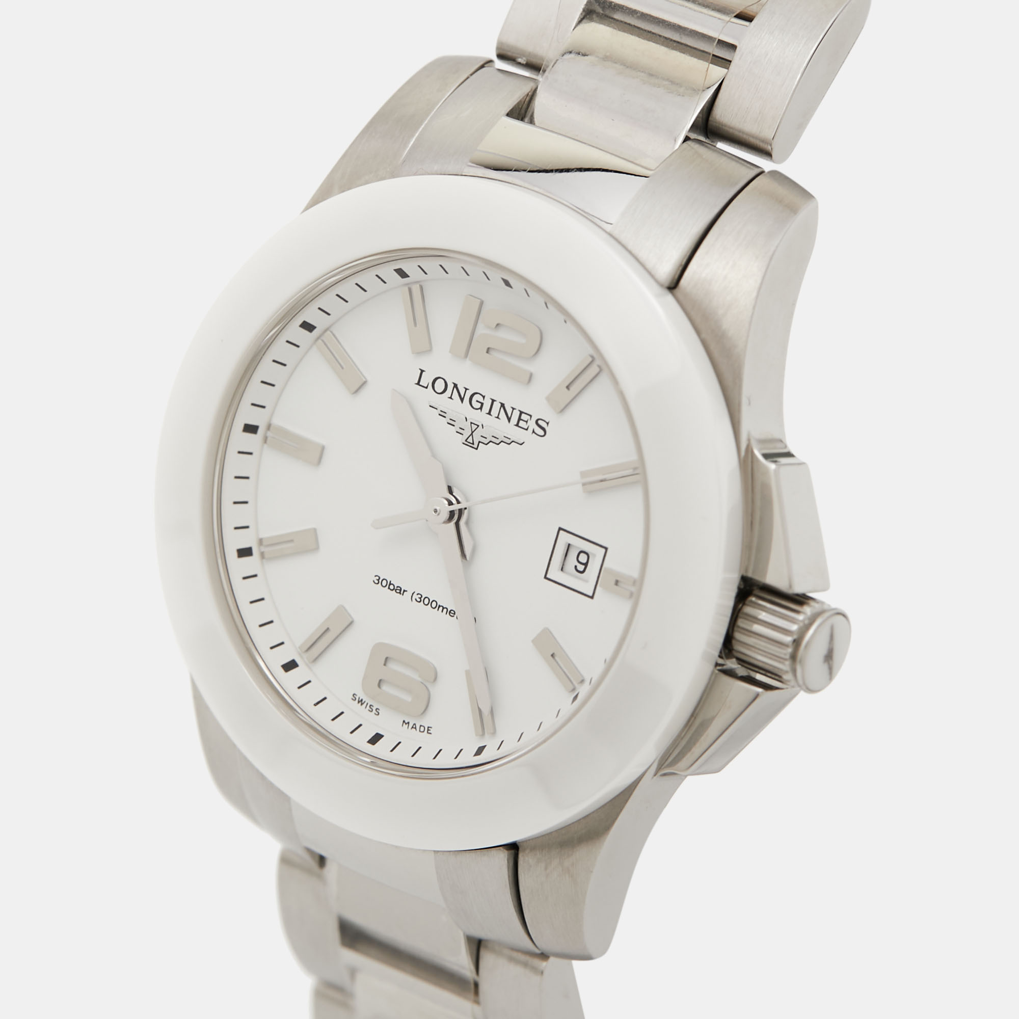 

Longines White Ceramic Stainless Steel L3.257.4.87.6 Women's Wristwatch