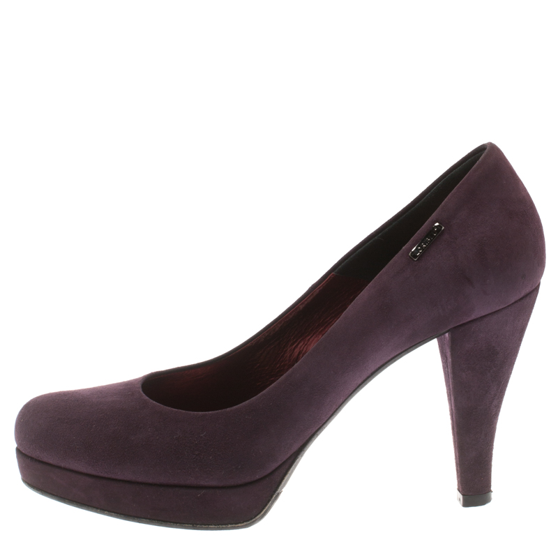

Loriblu Burgundy Suede Platform Pumps Size